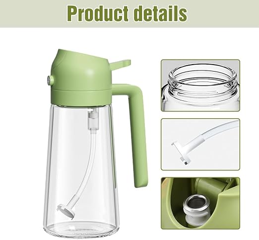 2 In 1 Glass Oil Sprayer And Dispenser - 400ml